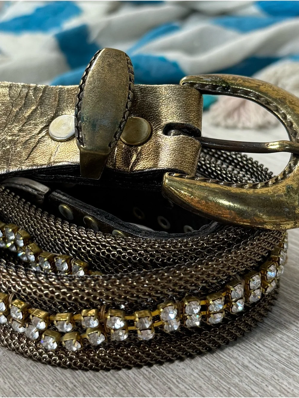 Vintage Sand Castle Rhinestone Women’s Fashion Belt